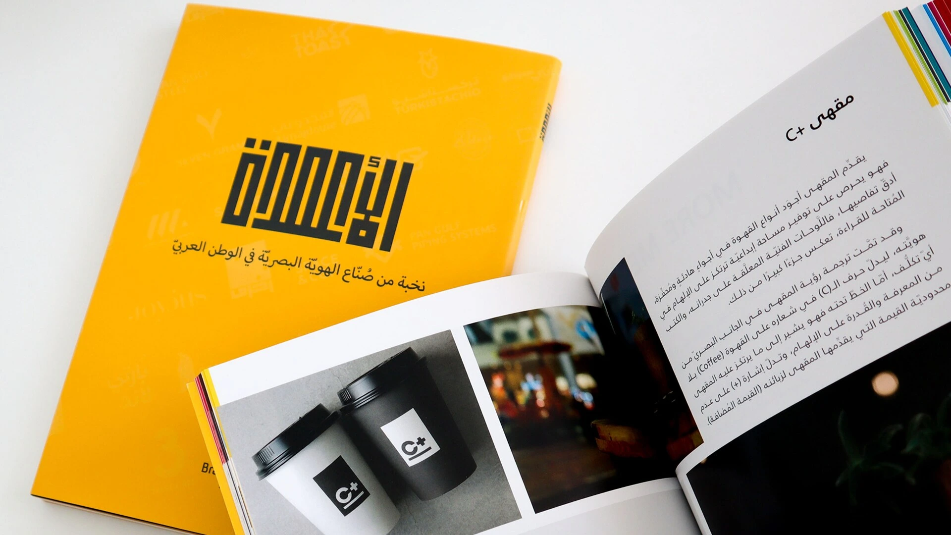 كتاب الأعمدة وصفحات داخلية توثق أعمال صناع الهوية البصرية العربية